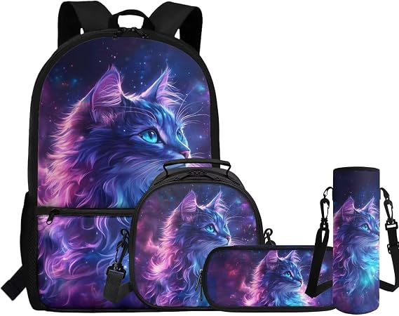 Backpack with Lunch Box Set for Girls Boys School Bag Set Lunch Bag Bottle Holder