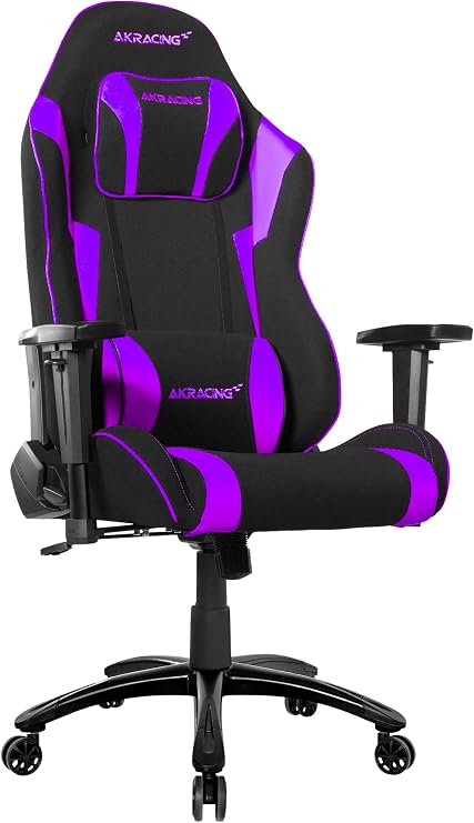 AKRacing Core Series EX-Wide SE Ergonomic Purple Gaming Chair with Wide Seat, 330 Lbs Weight Limit, Rocker and Seat Height Adjustment Mechanisms with 5/10