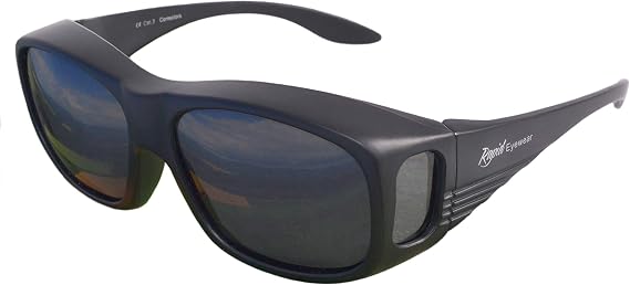Polarised Over Glasses Sunglasses that Fit Over the Top of Your Normal Specs for Men & Women. OTG for Fishing, Cycling and Driving. Black