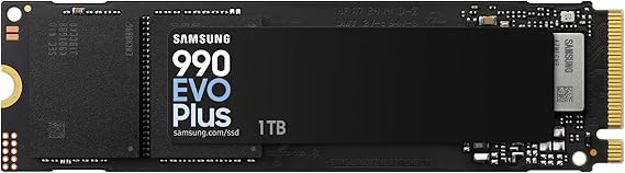 Samsung 990 EVO Plus, 1TB, PCIe 4.0 x4 / 5.0 x2, NVMe2.0 (up to 7150 MB/s), NVMe M.2 (2280), Internal Solid State Drive (SSD), MZ-V9S1T0BW