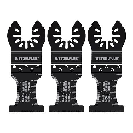 3 Pack Carbide oscillating Tool Blades for Cut Hard Material, Hardened Metal, Nails, Bolts and Screws Compatible with Rockwell oscillating Tool Blades RW8963.3 (for Metal, RW8963.3)