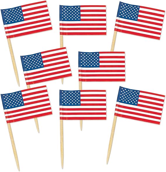 Pkgd U S Flag Picks (50/Pkg)