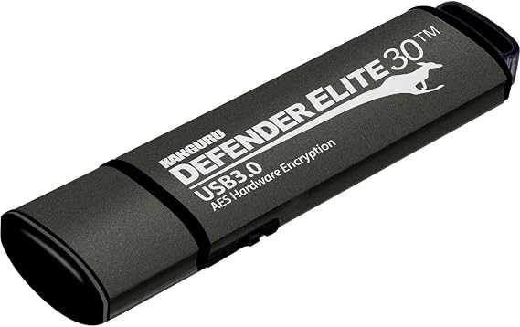 Kanguru Defender Elite30, Hardware Encrypted, Secure, SuperSpeed USB 3.0 Flash Drive, 32G