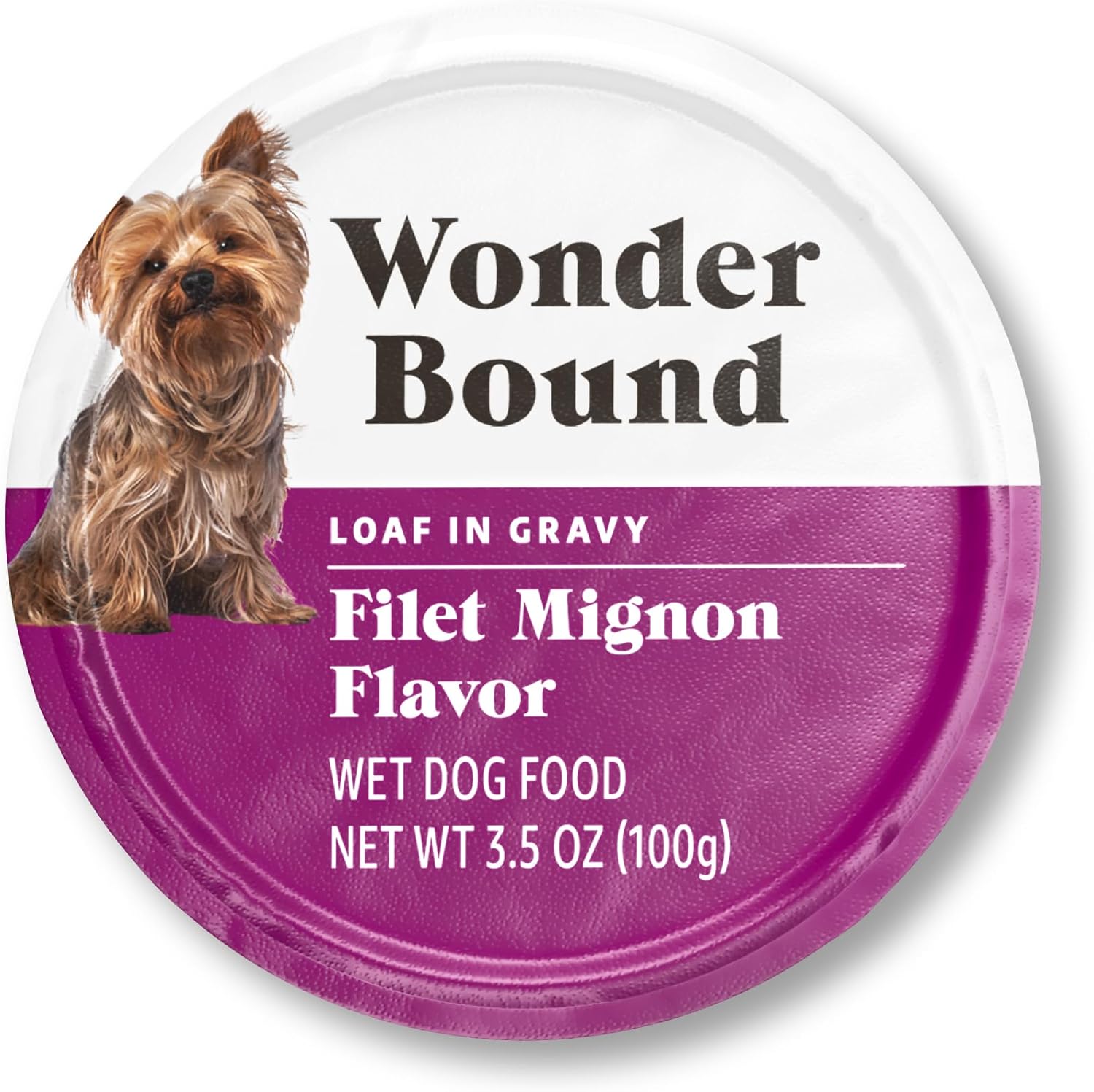 Amazon Brand - Wonder Bound Small Breed Wet Dog Food, Filet Mignon Flavor, Loaf in Gravy, 3.5 Ounce Pack of 12