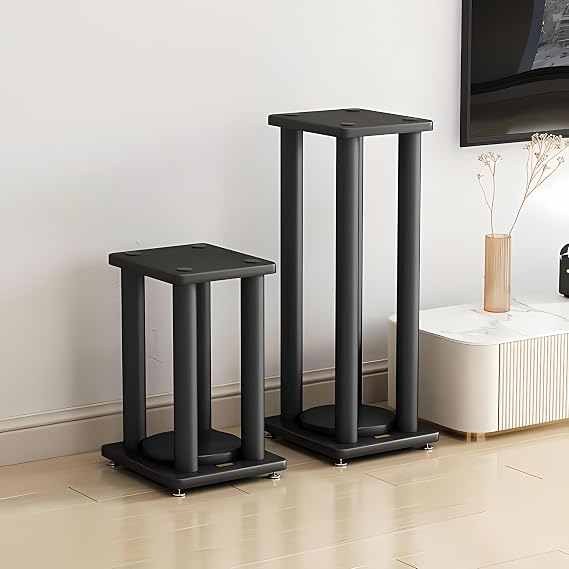Heavy Duty Speaker Stand, speaker floor stand Each Holds 88lbs Large Speaker, Vibration-Absorbing MDF Design, speaker stands with feet and universal wheels, Can be moved and rotated 360 (50cm/19.6in)