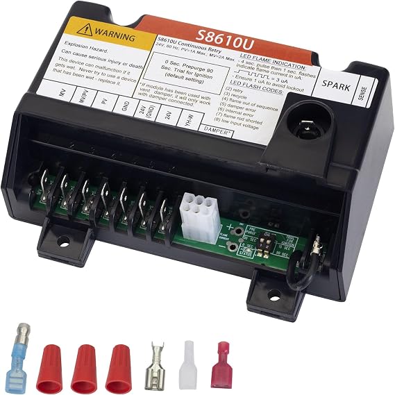 S8610U Integrated Pilot Module Furnace Replacement Circuit Boards Compatible with Honeywell S8610U3009 S8610U1003 Intermittent Pilot Control, Control Circuit Board