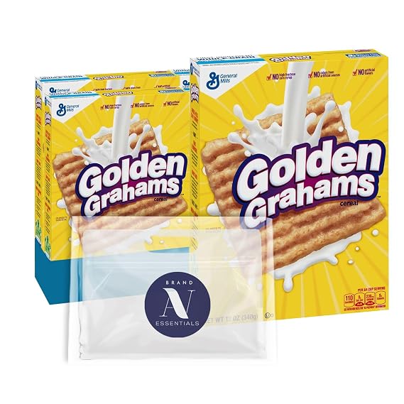 General Mills - Lavinia Essentials Bundle: 4-Pack of Golden Grahams Breakfast Cereal, Regular Size 12 oz + 1 Utility Prop