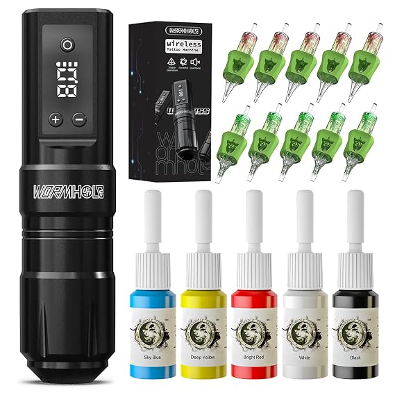 Wormhole Tattoo Kit Wireless Tattoo Gun Kit Tattoo Needles