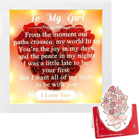 Valentines Gifts for Her Forever Rose Shadow Box
