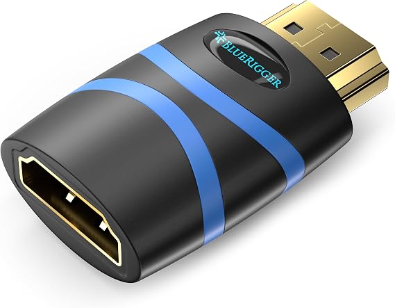 BlueRigger HDMI CEC Less Adapter - 4 Pack (4K UHD, ARC, Ethernet, Male to Female HDMI CEC Blocker) - Compatible with HDTV, TV Stick, Chromecast, Nintendo Switch, Xbox, PS5, PC, Soundbar