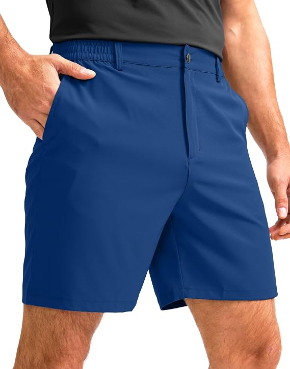 Men's Casual Shorts 7"/5"/9" Lightweight Golf Shorts for Men with 3 Pockets | 3 Pockets, Stretch, Quick Dry, Breathable, Moisture wicking, Expandable Waistband, Zip fly, Comfort