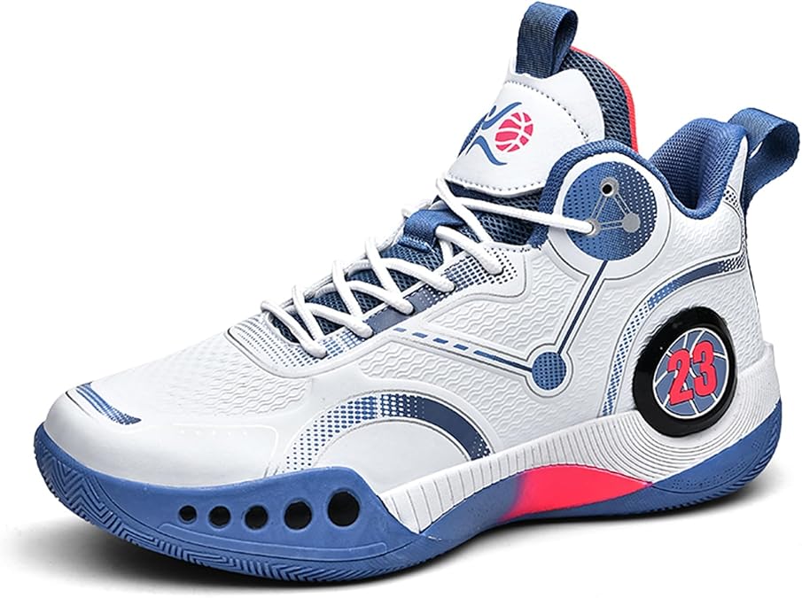 Men's Casual Sports Basketball Shoes Mesh Breathable Non-Slip Lightweight Shock-Absorbing Mid-Cut Suitable for Outdoor Sports and Gyms