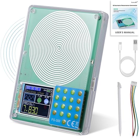 Schumann Resonance Generator, Rechargeable 7.83Hz Frequency Generator for Healing, 13 Waveform Modes 0.001Hz-200KHz Adjustable Frequency Schumann Sine Wave Generator, Frequency Healing Device