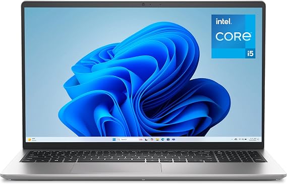 Dell 15.6" Laptop DC15250, FHD, Intel Core i5 1334U, Windows 11 Home | 1920x1080 Display, 120Hz, Intel UHD Graphics, DDR4, 512GB SSD, WiFi 6, Bluetooth, Backlit Keyboard, Platinum Silver