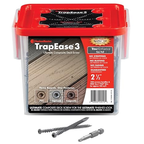 FastenMaster TrapEase 2-1/2 in. L Torx TTAP Star Head Zinc Carbon Steel Composite Deck Screws 350 per box