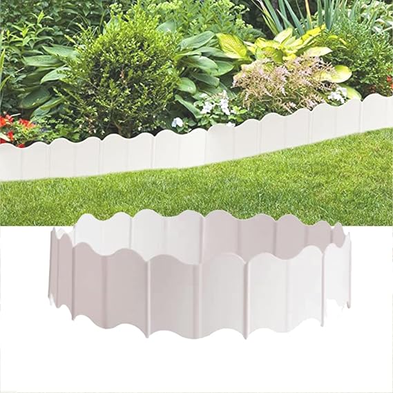 LXHELIVERY Garden Edging Border, Landscape Edging, for Gardens Sidewalks Lawns and Landscape Border Edging Decorative Landscape Kit Border Edging (Color : White, Size : 20pcs)