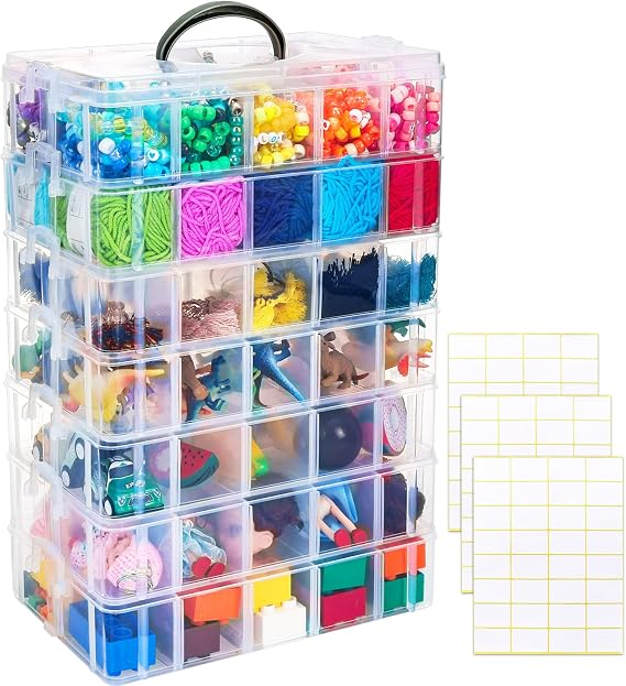 Bead Organizer 7 Tier 70 grid Stackable Craft Tackle Storage Container