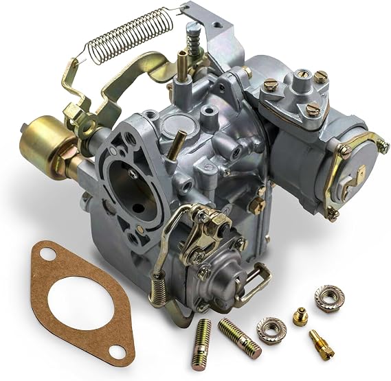 34 PICT 3 Carburetor Compatible With Volkswagen VW Beetle Bug Super Beetle Karmann Ghia Type II Bus Thing 34PICT-3 For Air Cooled 1600cc Dual-Port Engine Replaces OE# 113129031K 98-1289-B