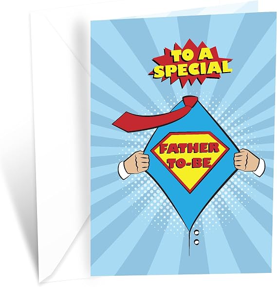 Prime Greetings Father's Day Card For Father To Be, Expecting Dad, Expectant Fathers, Dad To Be, Made in America, Eco-Friendly, Thick Card Stock with Premium Envelope, Packaged in Protective Mailer