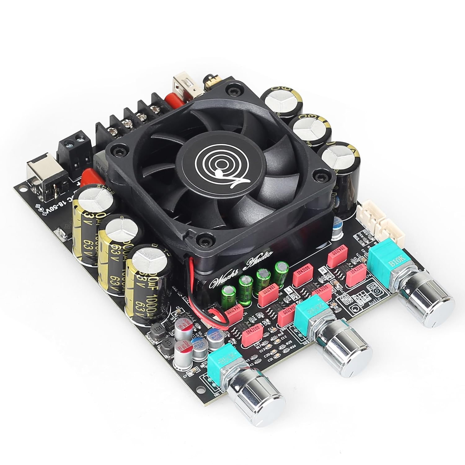 ZK-3002T 300W+300W Bluetooth Digital Amplifier Board TPA3255 Chip 2.0 Channel Bluetooth/3.5mm AUX Input/USB Input, Treble and Bass Adjustment