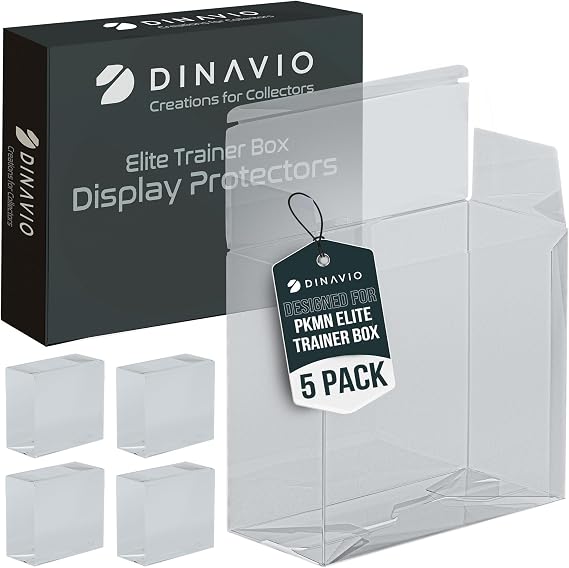 Dinavio Crafthouse PET Plastic ETB Protector Case 5 Pack - Elite Trainer Box Protector - ETB Case Compatible with Elite Trainer Box 5 Pack