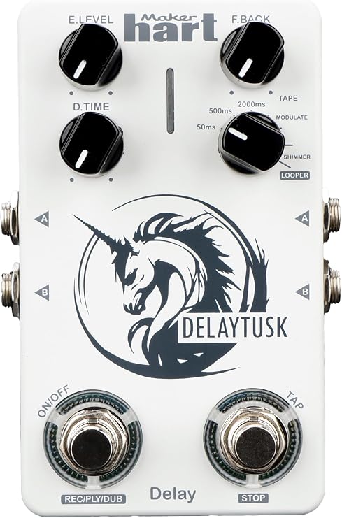 DELAY/DELAYTUSK Multi-Mode Delay Pedal with TAP Function, MODULATE & TAPE Delay Modes, and 20-Second Looper guitar effect pedal
