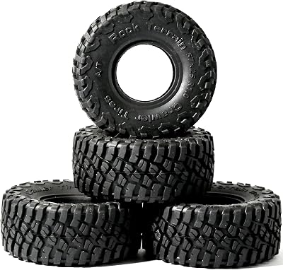 1.0 Tires All Terrain Super Soft Sticky Tires for RC Crawler for Traxxas 118 TRX4M Ford Bronco 97054-1 124 Axial SCX24 FMS FCX24 RC Crawlers High Grip Off-Road Tire Set Upgrade 4PcsSet