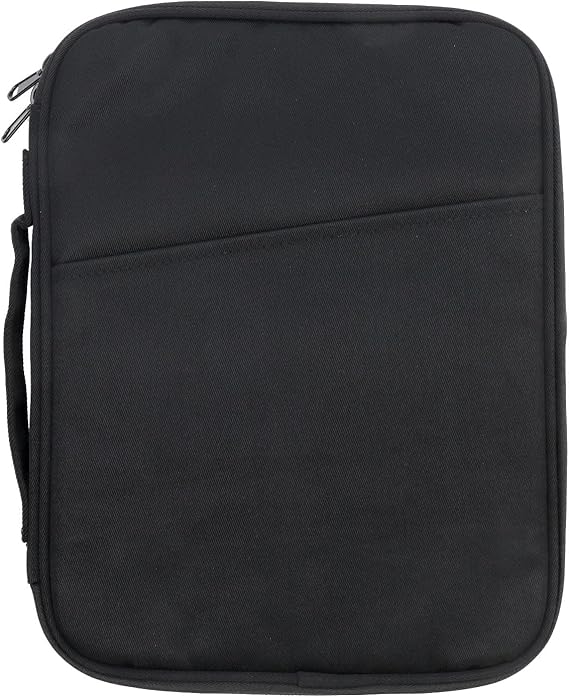 Black Book Sleeve with Zipper Nylon Book Covers 11" 9" Book Pouch | Washable Book Protector, Cloth Book Case Bags, for Book Lovers, Office Document