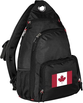 Broad Bay Canada Flag Backpack Single Strap Canadian Flag Sling Backpack