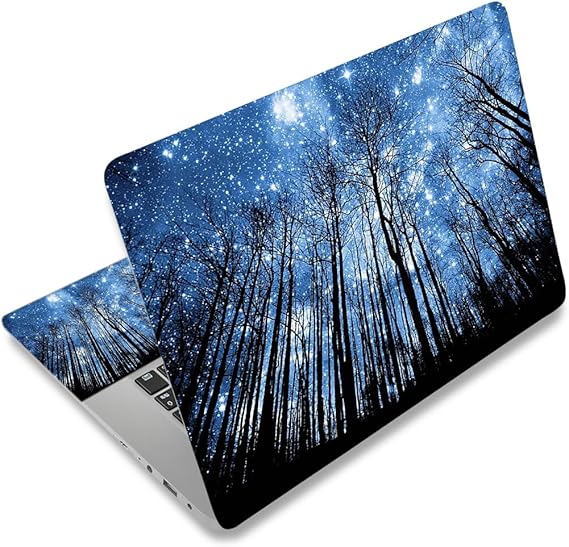 Laptop Skin Sticker Decal,12" 13" 13.3" 14" 15" 15.4" 15.6 inch Laptop Vinyl Skin Sticker Cover Art Protector Notebook PC (2 Wrist Pad Skins Included), Decorative Waterproof Removable,Galaxy Forest