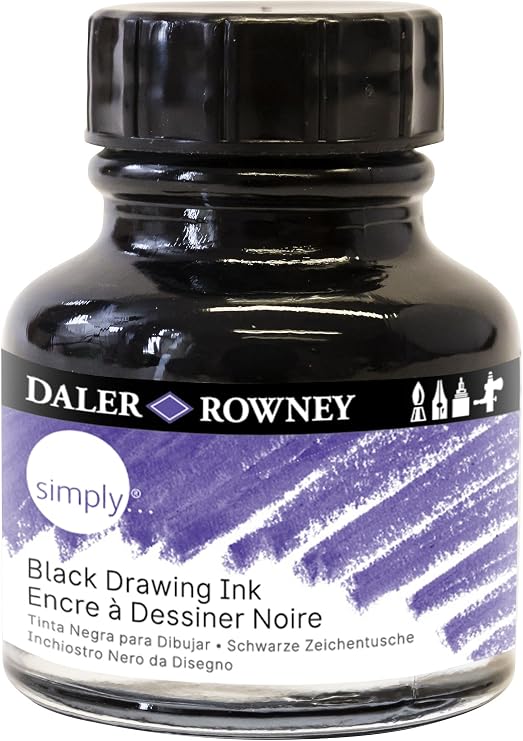 Daler-Rowney Simply Drawing Ink 29.5ml, Black India
