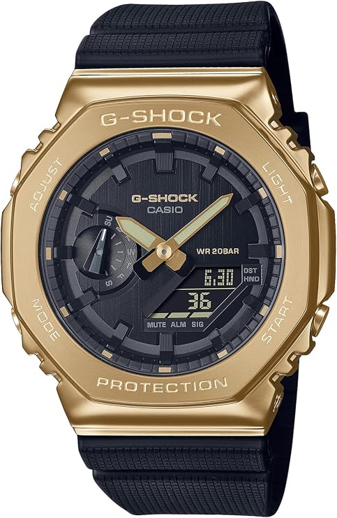 Casio G-Shock Wristwatch GM-2100 Classic Color, Authentic Domestic Product, black/gold, 1 piece