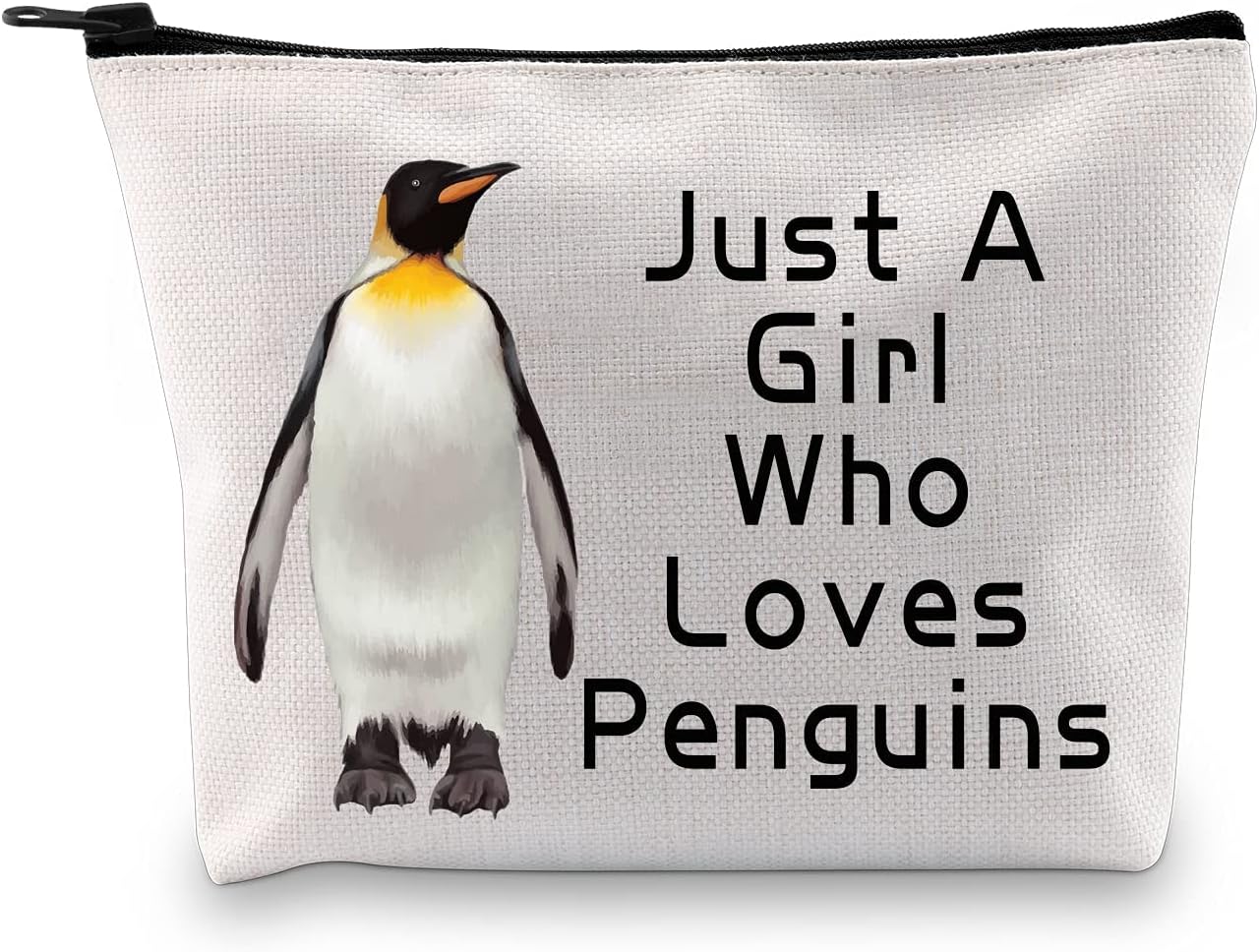 PXTIDY Cute Penguin Makeup Bag Penguin Lover Gift Just A Girl Loves Penguins Cosmetic Bag Penguins Animal Lover Gift
