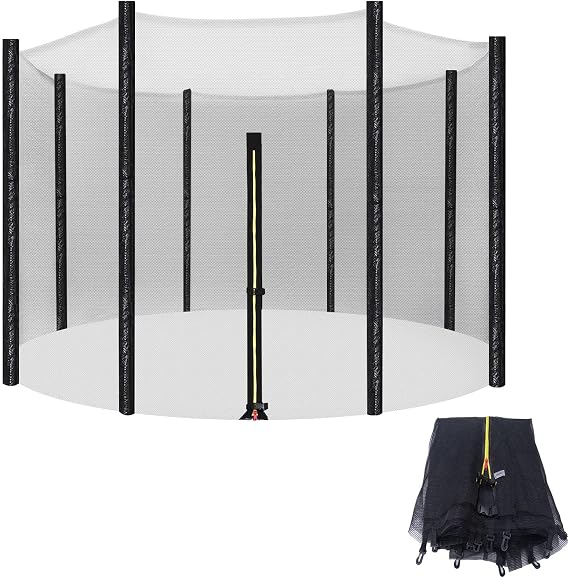 Trampoline Net Replacement, Trampoline Safety Net for 5FT 6FT 8FT 10FT 12FT 13FT 14FT 16FT, with Zipper, Hooks, Breathable, Tear and Wear Resistant,5ft/6 pole/∅1.5M