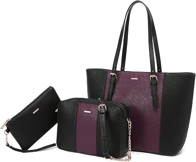 Handbags for Women Fashion Tote Bags Shoulder Bag Top Handle Satchel Purse Set 3pcs