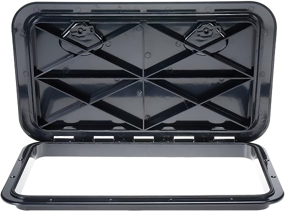 Amarine Made Boat Hatch 24" X 14", 180 Degree Lid Hinge Boat Deck Hatch, Marine Hatch with Non Slip Surface, Durable Construction Boat Access Hatch & Lid, Weatherproof and Easy to Install