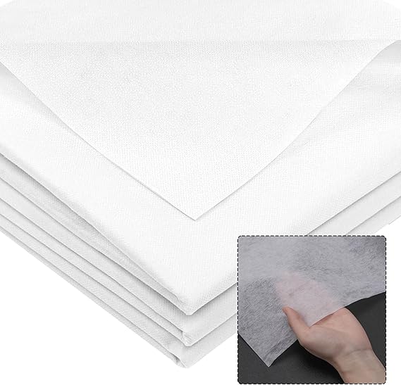 Iron On Interfacing Fabric for Sewing Single-Sided Fusible Interfacing Medium Weight, 50g/m², Single-Sided Non-Woven Interlining Iron on Interfacing Fabric(White, 100cm Wide x 3m)