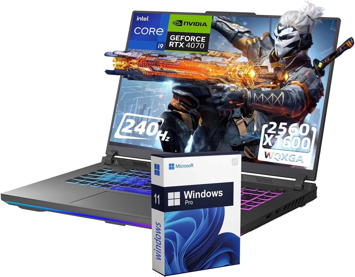 ASUS ROG Strix G16 16 240Hz Gaming Laptop Intel-i9-14900HX24 cores, NVIDIA GeForce RTX 4060, 64GB DDR5 RAM, 1TB SSD, Wi-Fi 6, Backlit Keyboard, Windows 11 Pro