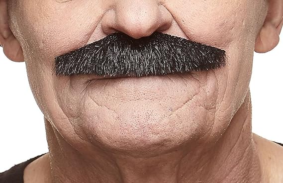 Mustaches Self Adhesive Policeman Fake Mustache, Novelty, False Facial Hair, Costume Accessory for Adults