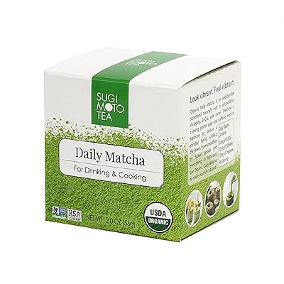 SUGIMOTO TEA Japanese Organic Matcha Green Tea Powder 2.0 oz 57 g Daily Drinking, Latte, Cooking, Culinary