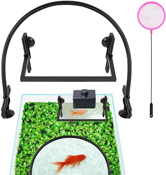 Aquarium Floating Plant Barrier,Fish Tank Accessories to Separate Floating Plants Corral Self Adjusts Height Water Level,Fish Tank Fence Keeps The Floaters Away from The Filter