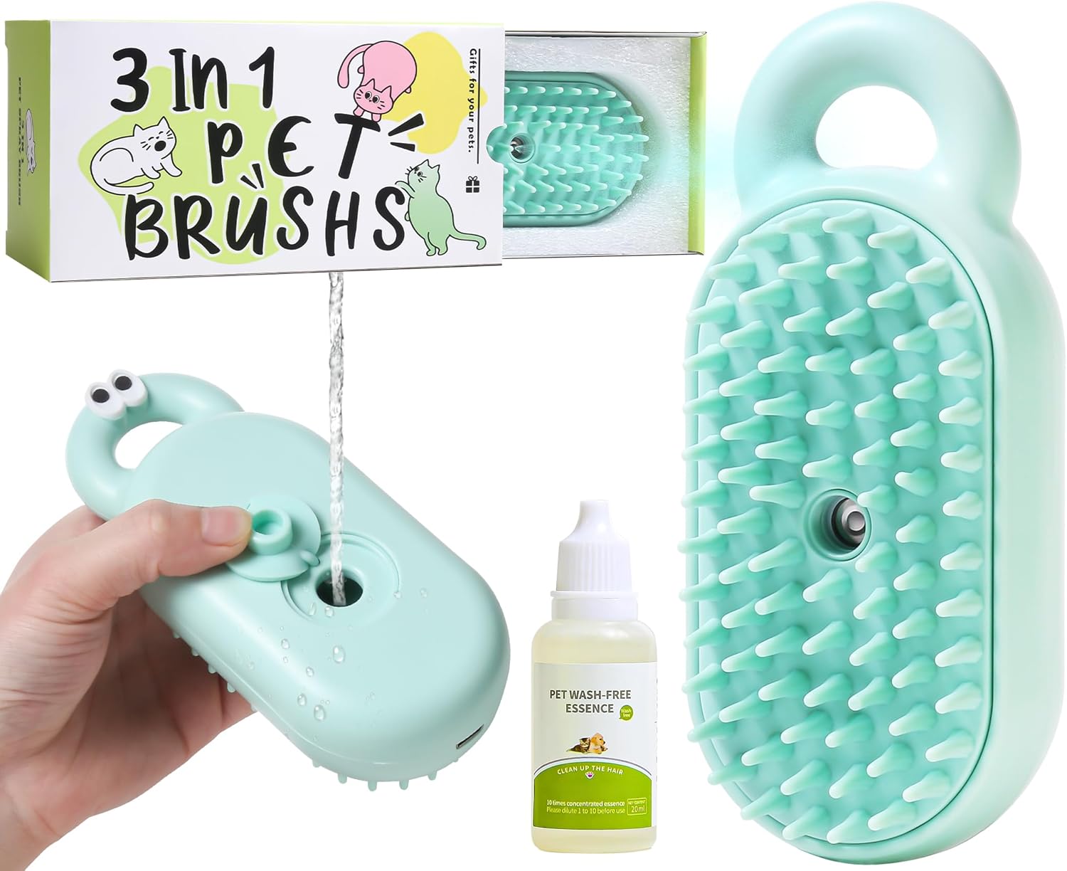 Cat Steam Brush,Pet Steam Brush for Dogs Cats,Pet Water Spray Hair Removal Comb