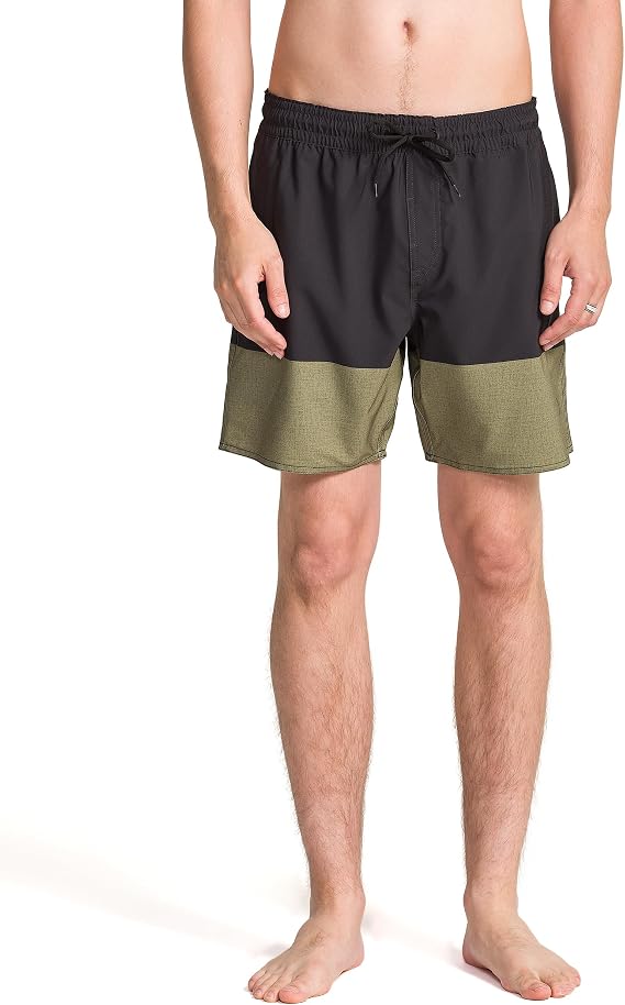 Volcom Men's 17" Elastic Waist Surf Swim Trunks Quick-Dry Boardshorts with Drawstring and Back Pocket