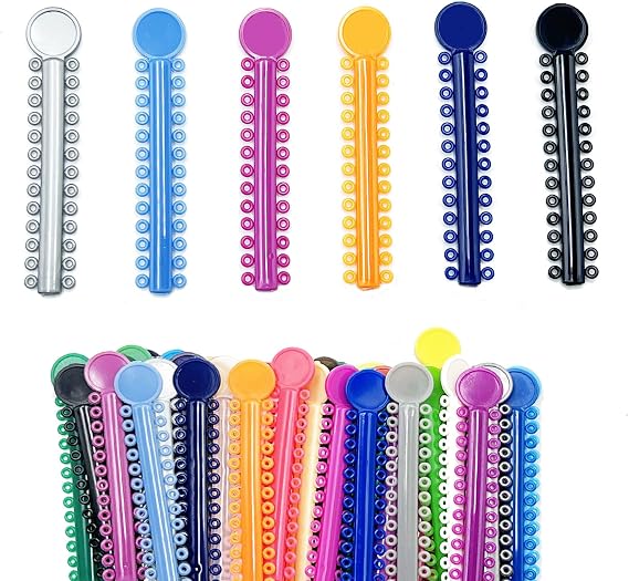 Pack of 1040 Orthodontic Elastic Bands, Braces, Rubber Bands, O-Ring, Colourful