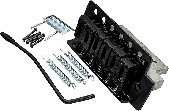 Musiclily 52.5mm Guitar Stratocaster Tremolo Bridge Set for Fender Strat Squier Electric Guitar Replacement, Black
