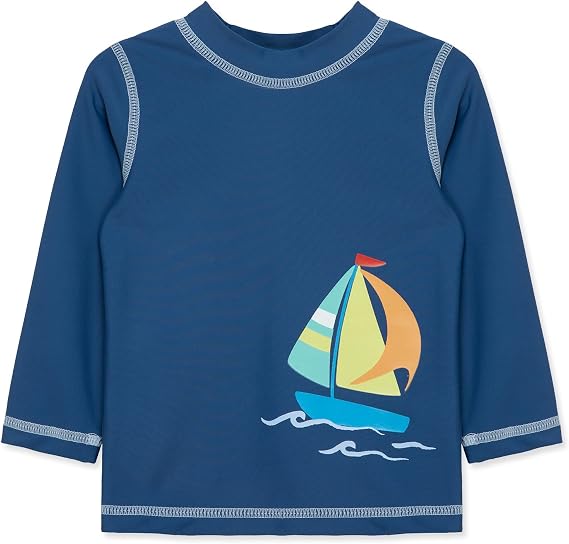 Little Me Clothes for Baby Boys' Long Sleeve Rash Guard, 6 Months - 4 Toddler