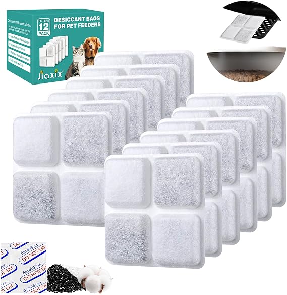 12Pack Pet Food Desiccant Bag for Pet Libro,Replacement Compatible with Petlibro Automatic Cat Dog Feeders,Keep Pet Food Feeder Dry and Fresh,High-Efficiency Hygroscopic