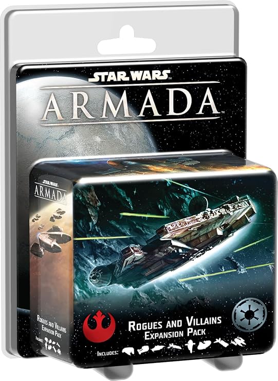 Star Wars: Armada Rogues and Villains EXPANSION PACK - Notorious Heroes & Infamous Villains! Tabletop Miniatures Strategy Game, Ages 14+, 2 Players, 2 Hour Playtime, Made by Atomic Mass Games