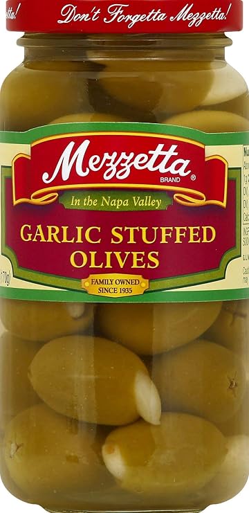 Mezzetta Garlic Stuffed Olives, 6 Ounce, Green