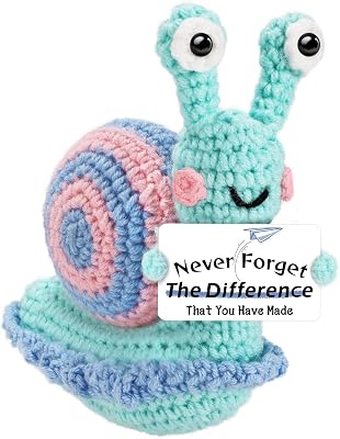 Inspirational Snail Thanksgiving Christmas Gifts for Teacher Coworker Employee or People with Depression, Unique Positive Crochet Animals, Thank You Present Home Decorations for Birthday Retirement